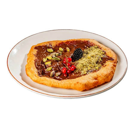 Nutellás-pisztáciás lángos Nutellás-pisztáciás lángos