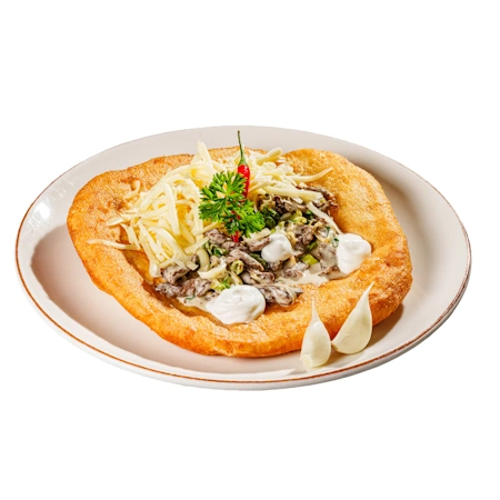 Tejszínes bélszínes lángos Tejszínes bélszínes lángos